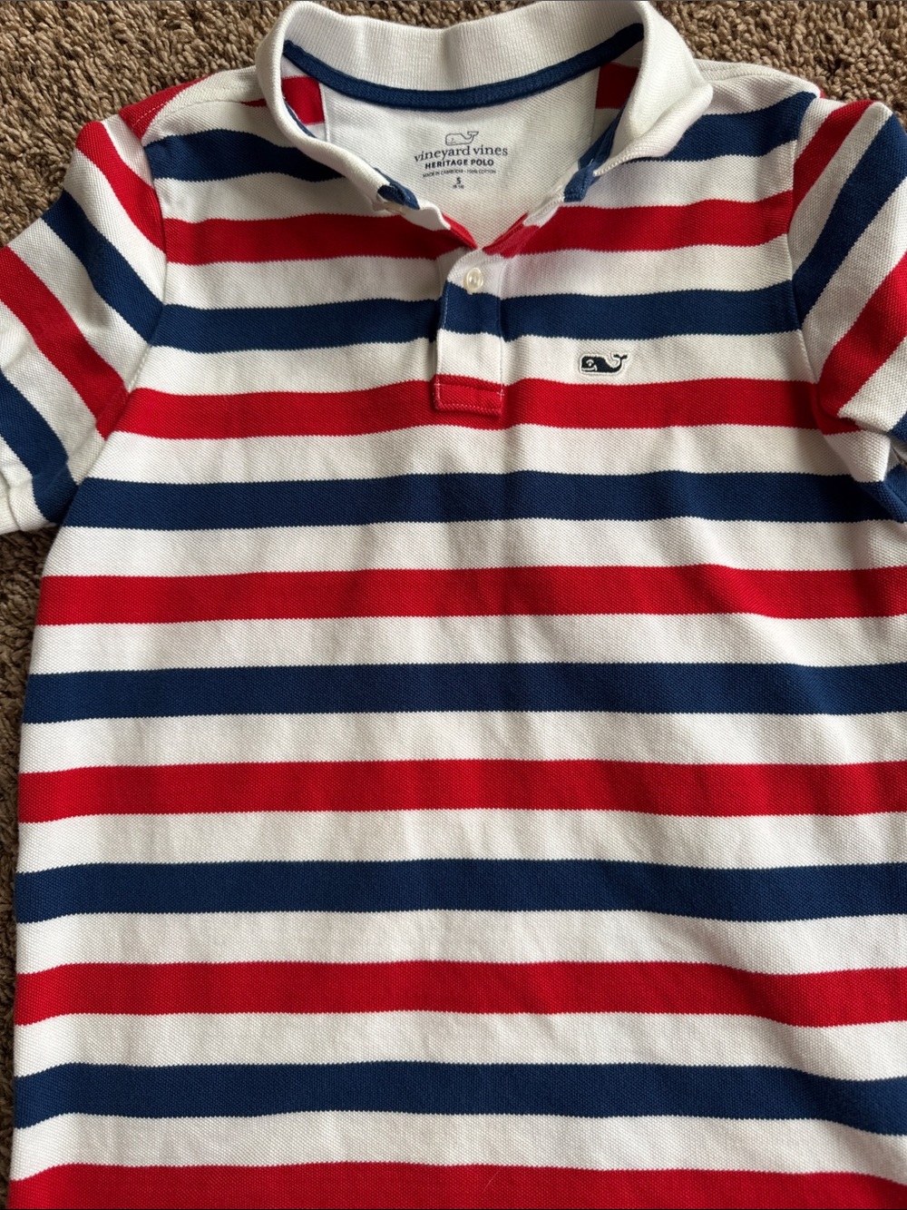 Vineyard Vines Red, Navy & White Striped Kids Polo *worn once*